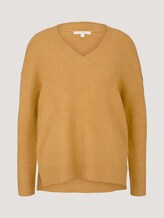 trui met V-hals - Vrouwen - camel melange trui met V-hals - Vrouwen - camel melange - 7 - TOM TAILOR Denim