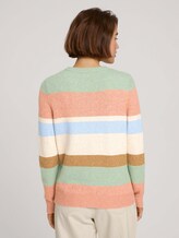 Striped sweater with ribbed cuffs - Women - multicolor blue knit stripe Striped sweater with ribbed cuffs - Women - multicolor blue knit stripe - 2 - TOM TAILOR Denim