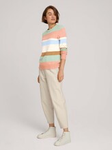 Striped sweater with ribbed cuffs - Women - multicolor blue knit stripe Striped sweater with ribbed cuffs - Women - multicolor blue knit stripe - 3 - TOM TAILOR Denim