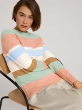 Striped sweater with ribbed cuffs - Women - multicolor blue knit stripe Striped sweater with ribbed cuffs - Women - multicolor blue knit stripe - 5 - TOM TAILOR Denim