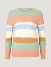 Striped sweater with ribbed cuffs - Women - multicolor blue knit stripe Striped sweater with ribbed cuffs - Women - multicolor blue knit stripe - 7 - TOM TAILOR Denim