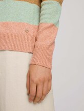 Striped sweater with ribbed cuffs - Women - multicolor blue knit stripe Striped sweater with ribbed cuffs - Women - multicolor blue knit stripe - 9 - TOM TAILOR Denim