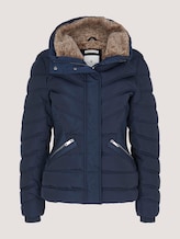 Stand-up collar puffer jacket with recycled polyester - Women - Sky Captain Blue Stand-up collar puffer jacket with recycled polyester - Women - Sky Captain Blue - 7 - TOM TAILOR