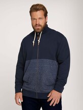 Sweatjacke mit Stehkragen - Männer - Sky Captain Blue Sweatjacke mit Stehkragen - Männer - Sky Captain Blue - 1 - Men Plus