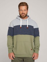 hoodie with colour blocking - Men - Oak Leaf Green hoodie with colour blocking - Men - Oak Leaf Green - 1 - Men Plus