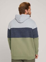 hoodie with colour blocking - Men - Oak Leaf Green hoodie with colour blocking - Men - Oak Leaf Green - 2 - Men Plus