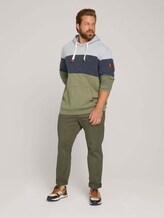 hoodie with colour blocking - Men - Oak Leaf Green hoodie with colour blocking - Men - Oak Leaf Green - 3 - Men Plus