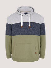 hoodie with colour blocking - Men - Oak Leaf Green hoodie with colour blocking - Men - Oak Leaf Green - 7 - Men Plus