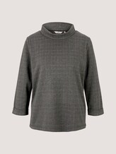 Checked sweatshirt with a turtleneck - Women - grey glencheck Checked sweatshirt with a turtleneck - Women - grey glencheck - 7 - TOM TAILOR