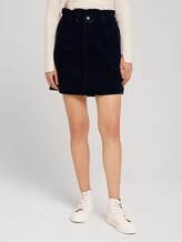 Denim skirt with an elastic waistband - Women - dark stone blue black denim Denim skirt with an elastic waistband - Women - dark stone blue black denim - 1 - TOM TAILOR Denim
