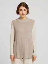 Strickpullover ohne Ärmel - Frauen - cold beige Strickpullover ohne Ärmel - Frauen - cold beige - 1 - TOM TAILOR Denim