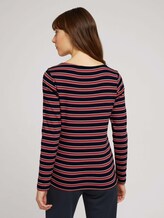 Gestreiftes Langarmshirt - Frauen - navy pink beige stripe Gestreiftes Langarmshirt - Frauen - navy pink beige stripe - 2 - TOM TAILOR