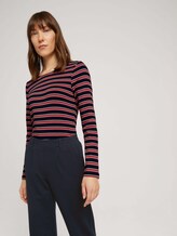 Gestreiftes Langarmshirt - Frauen - navy pink beige stripe Gestreiftes Langarmshirt - Frauen - navy pink beige stripe - 5 - TOM TAILOR