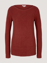 Pullover mit feinem Strickmuster - Frauen - dark maroon red melange Pullover mit feinem Strickmuster - Frauen - dark maroon red melange - 7 - TOM TAILOR