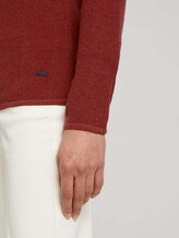 Pullover mit feinem Strickmuster - Frauen - dark maroon red melange Pullover mit feinem Strickmuster - Frauen - dark maroon red melange - 9 - TOM TAILOR