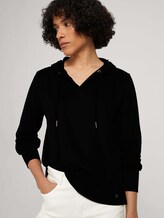 Hoodie mit Seitenschlitzen - Frauen - deep black Hoodie mit Seitenschlitzen - Frauen - deep black - 5 - TOM TAILOR