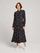 Langes Kleid mit Volants - Frauen - black blue flower print Langes Kleid mit Volants - Frauen - black blue flower print - 3 - TOM TAILOR Denim