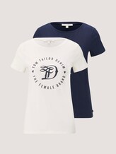 Print t-shirt in a twin pack - Women - Real Navy Blue Print t-shirt in a twin pack - Women - Real Navy Blue - 7 - TOM TAILOR Denim