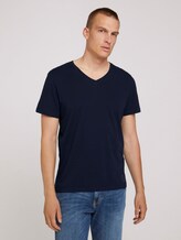 T-shirt met V-hals in een dubbele verpakking - Mannen - Sky Captain Blue T-shirt met V-hals in een dubbele verpakking - Mannen - Sky Captain Blue - 1 - TOM TAILOR