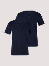 T-shirt met V-hals in een dubbele verpakking - Mannen - Sky Captain Blue T-shirt met V-hals in een dubbele verpakking - Mannen - Sky Captain Blue - 7 - TOM TAILOR