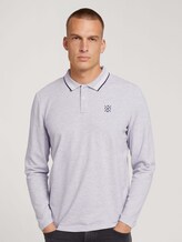 Langarm Poloshirt mit Stickerei - Männer - Light Stone Grey Melange Langarm Poloshirt mit Stickerei - Männer - Light Stone Grey Melange - 1 - TOM TAILOR