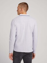 Langarm Poloshirt mit Stickerei - Männer - Light Stone Grey Melange Langarm Poloshirt mit Stickerei - Männer - Light Stone Grey Melange - 2 - TOM TAILOR