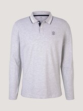 Langarm Poloshirt mit Stickerei - Männer - Light Stone Grey Melange Langarm Poloshirt mit Stickerei - Männer - Light Stone Grey Melange - 7 - TOM TAILOR