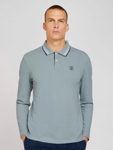 Langarm Poloshirt mit Stickerei - Männer - light ice blue Langarm Poloshirt mit Stickerei - Männer - light ice blue - 1 - TOM TAILOR