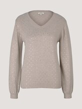 Strickpullover mit Punktemuster - Frauen - beige melange foil dot print Strickpullover mit Punktemuster - Frauen - beige melange foil dot print - 7 - TOM TAILOR