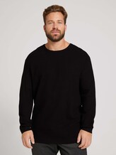 Strukturierter Pullover mit LENZING™ ECOVERO™ - Männer - Black Strukturierter Pullover mit LENZING™ ECOVERO™ - Männer - Black - 1 - Men Plus