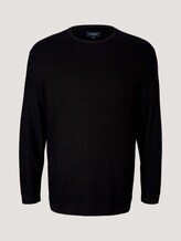 Strukturierter Pullover mit LENZING™ ECOVERO™ - Männer - Black Strukturierter Pullover mit LENZING™ ECOVERO™ - Männer - Black - 7 - Men Plus