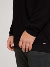 Strukturierter Pullover mit LENZING™ ECOVERO™ - Männer - Black Strukturierter Pullover mit LENZING™ ECOVERO™ - Männer - Black - 9 - Men Plus