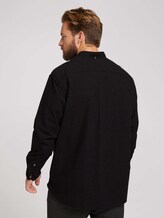 Meliertes Hemd mit Stehkragen - Männer - Black Grey Melange Meliertes Hemd mit Stehkragen - Männer - Black Grey Melange - 2 - Men Plus