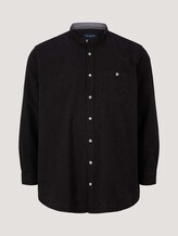 Meliertes Hemd mit Stehkragen - Männer - Black Grey Melange Meliertes Hemd mit Stehkragen - Männer - Black Grey Melange - 7 - Men Plus