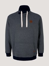 hoodie in a melange look - Men - navy white grindle hoodie in a melange look - Men - navy white grindle - 7 - Men Plus