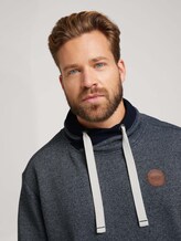 hoodie in a melange look - Men - navy white grindle hoodie in a melange look - Men - navy white grindle - 9 - Men Plus