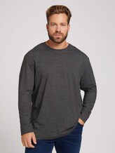 Langarmshirt in Melange-Optik - Männer - offwhite black grindle Langarmshirt in Melange-Optik - Männer - offwhite black grindle - 1 - Men Plus