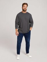 Langarmshirt in Melange-Optik - Männer - offwhite black grindle Langarmshirt in Melange-Optik - Männer - offwhite black grindle - 3 - Men Plus
