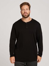 Henley Langarmshirt - Männer - Black Henley Langarmshirt - Männer - Black - 1 - Men Plus