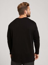 Henley Langarmshirt - Männer - Black Henley Langarmshirt - Männer - Black - 2 - Men Plus