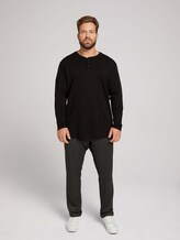 Henley Langarmshirt - Männer - Black Henley Langarmshirt - Männer - Black - 3 - Men Plus
