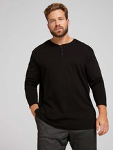 Henley Langarmshirt - Männer - Black Henley Langarmshirt - Männer - Black - 5 - Men Plus