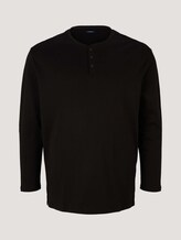 Henley Langarmshirt - Männer - Black Henley Langarmshirt - Männer - Black - 7 - Men Plus