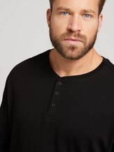 Henley Langarmshirt - Männer - Black Henley Langarmshirt - Männer - Black - 9 - Men Plus