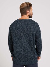Organic cotton jumper - Men - navy blue shades structure Organic cotton jumper - Men - navy blue shades structure - 2 - Men Plus