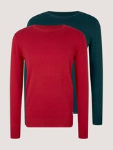 Basic Pullover im Doppelpack - Männer - sapphire green melange Basic Pullover im Doppelpack - Männer - sapphire green melange - 7 - TOM TAILOR