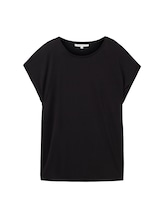 TOM TAILOR DENIM Damen Basic T-Shirt, schwarz, Gr. XS