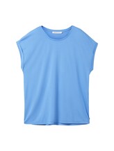 TOM TAILOR DENIM Damen Basic T-Shirt, blau, Gr. L