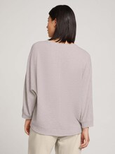 Strukturiertes Shirt mit LENZING™ ECOVERO™ - Frauen - cold beige melange Strukturiertes Shirt mit LENZING™ ECOVERO™ - Frauen - cold beige melange - 2 - TOM TAILOR
