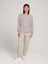 Strukturiertes Shirt mit LENZING™ ECOVERO™ - Frauen - cold beige melange Strukturiertes Shirt mit LENZING™ ECOVERO™ - Frauen - cold beige melange - 3 - TOM TAILOR